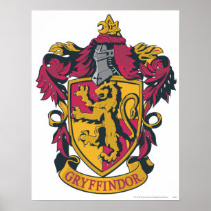 Harry Potter   Gryffindor Vapensköld Guld och Red Poster