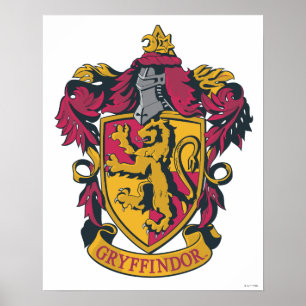 Harry Potter   Gryffindor Vapensköld Guld och Red Poster