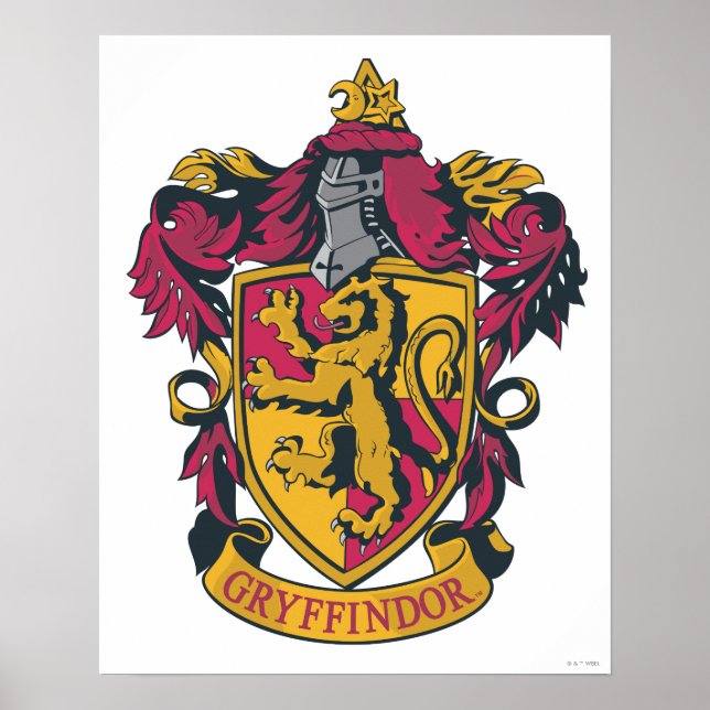 Harry Potter | Gryffindor Vapensköld Guld och Red Poster (Framsidan)