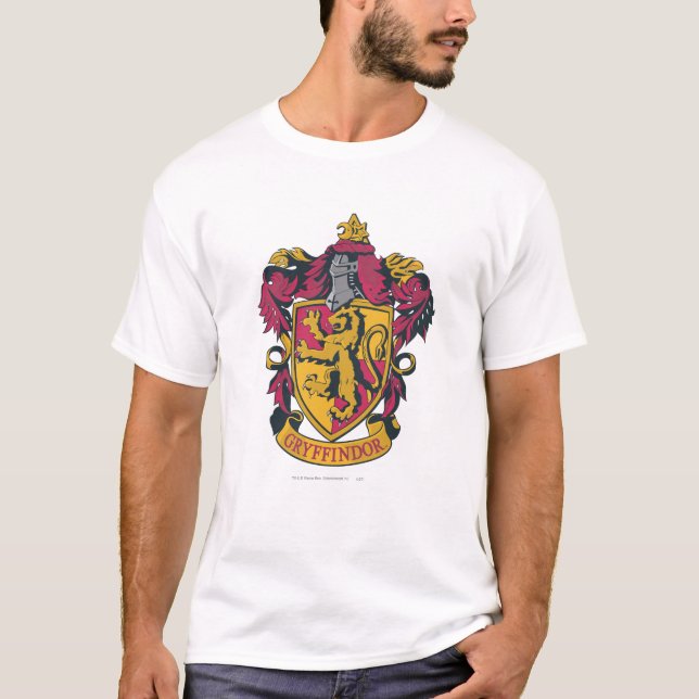 Harry Potter | Gryffindor Vapensköld Guld och Red T-shirt (Framsida)