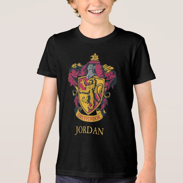 Harry Potter | Gryffindor vapensköld Guld och Röd T Shirt (Framsida)