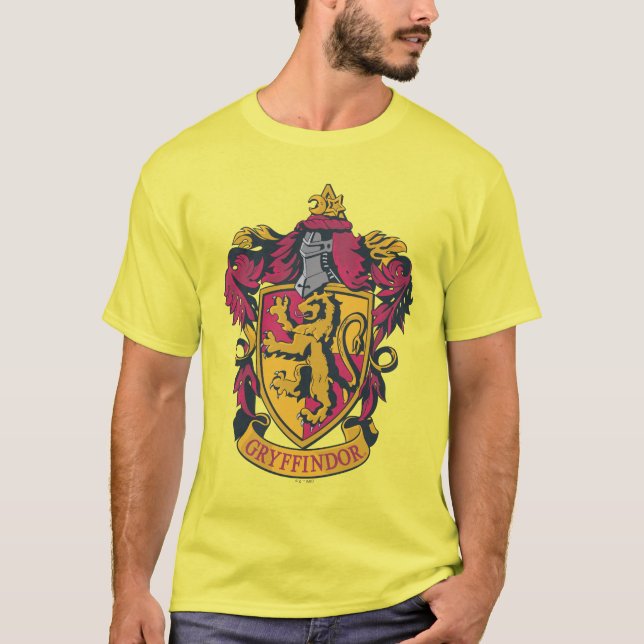 Harry Potter | Gryffindor vapensköldguld och rött T-shirt (Framsida)
