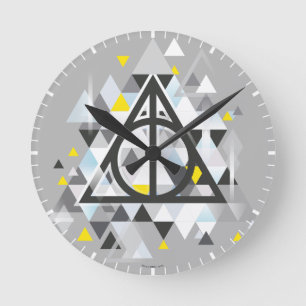 Harry Potter   Hallows geometriskt Deathly symbol Rund Klocka