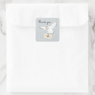 Harry Potter Hedwig Baby Shower Tack Fyrkantigt Klistermärke