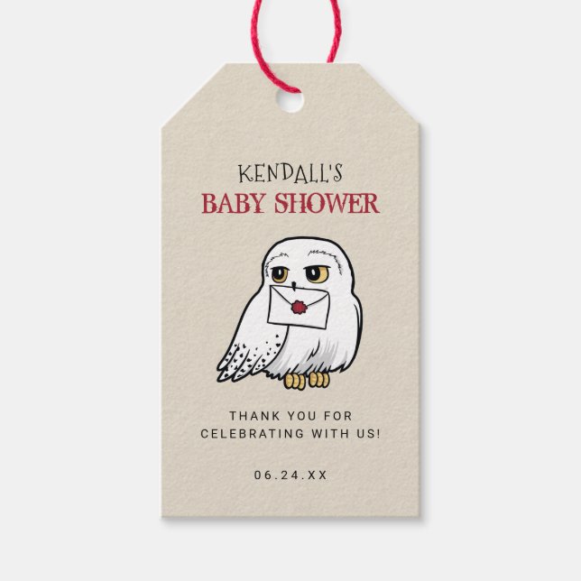 Harry Potter | Hedwig Baby Shower Tacksamhetsgåva Presentetikett (Framsidan)