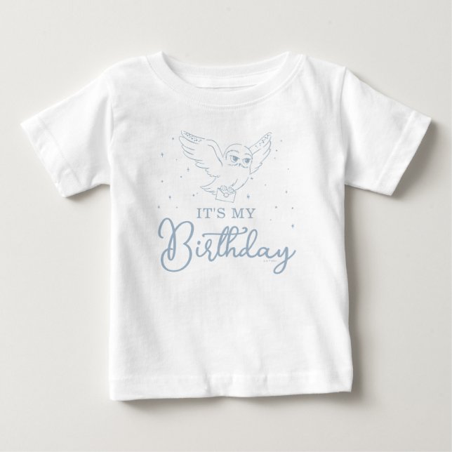 Harry Potter Hedwig Blå Magisk Födelsedag T Shirt (Framsida)