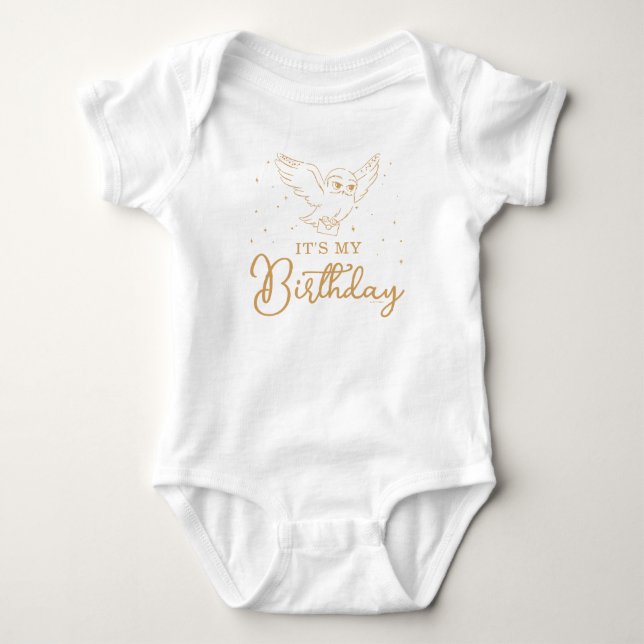 Harry Potter Hedwig Gold Magical Birthday T Shirt (Framsida)