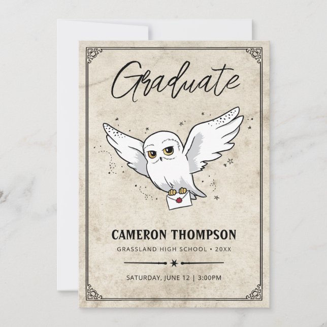 Harry Potter | Hedwig Graduation Party Meddelande (Framsida)