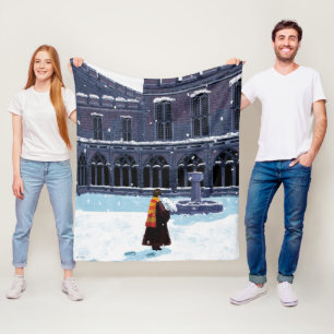 HARRY POTTER™ & Hedwig i HOGWARTS™ gårdsplan Fleecefilt