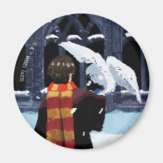 HARRY POTTER™ & Hedwig i Snö Magnet (Framsidan)