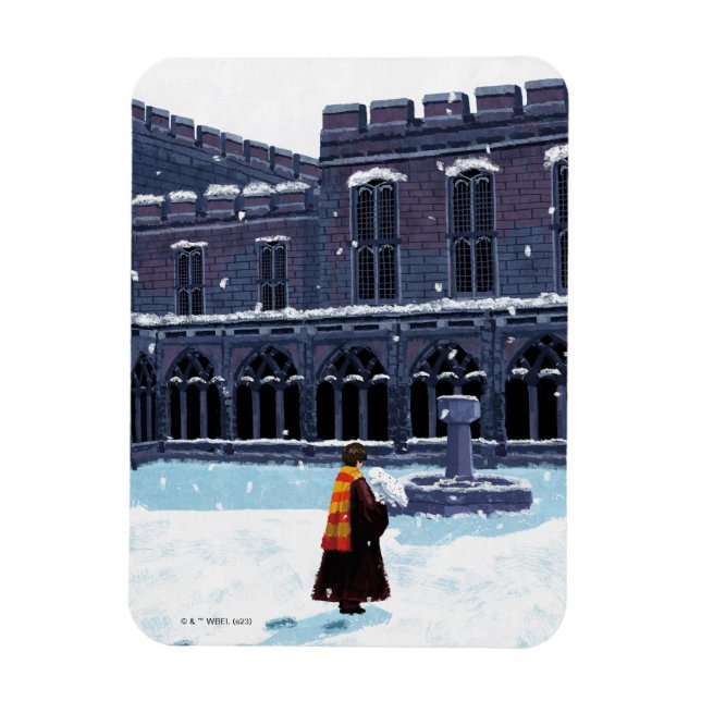 HARRY POTTER™ & Hedwig in HOGWARTS™ Courtyard Magnet (Vertikal)