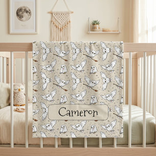 Harry Potter Hedwig-mönster - Baby Shower Fleecefilt