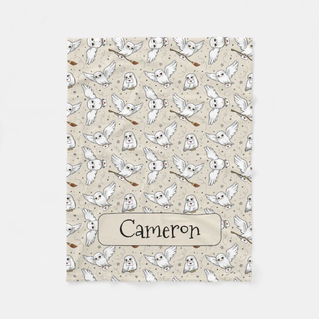 Harry Potter | Hedwig-mönster - Baby Shower Fleecefilt (Framsidan)