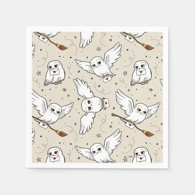 Harry Potter | Hedwig-mönster - Baby Shower Pappersservett (Framsidan)