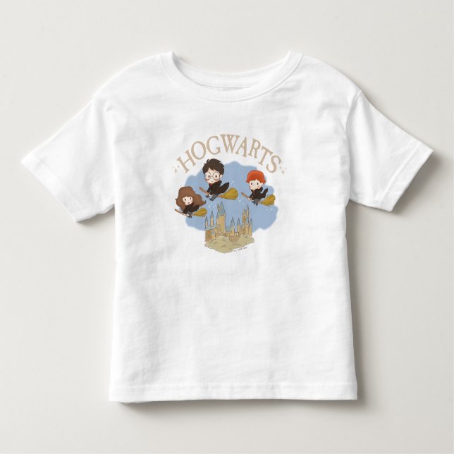 HARRY POTTER™, Hermione och Ron Fly over HOGWARTS™ T Shirt (Framsida)