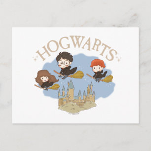 HARRY POTTER™, Hermione och Ron Fly over HOGWARTS™ Vykort
