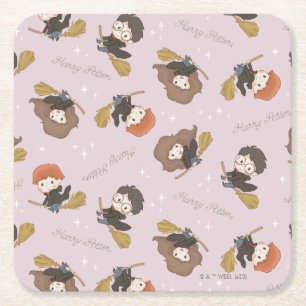 HARRY POTTER™, Hermione, & Ron Flygmönster Underlägg Papper Kvadrat