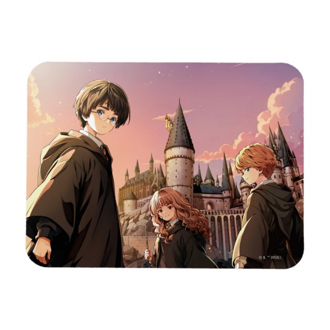 HARRY POTTER™ Hermione & Ron HOGWARTS™ Animerad sc Magnet (Horisontell)