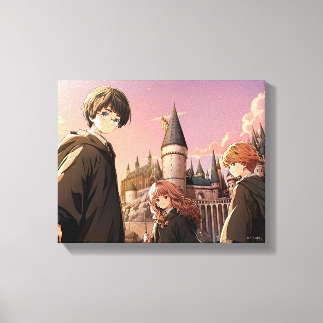HARRY POTTER™ Hermione & Ron HOGWARTS™ Animescen Canvastryck (Framsida)