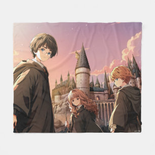 HARRY POTTER™ Hermione & Ron HOGWARTS™ Animescen Fleecefilt