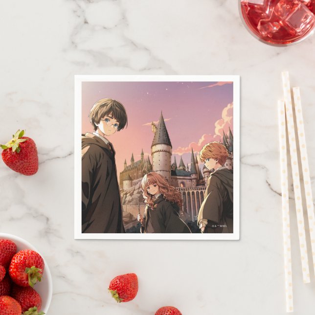 HARRY POTTER™ Hermione & Ron HOGWARTS™ Animescen Pappersservett (Insitu)