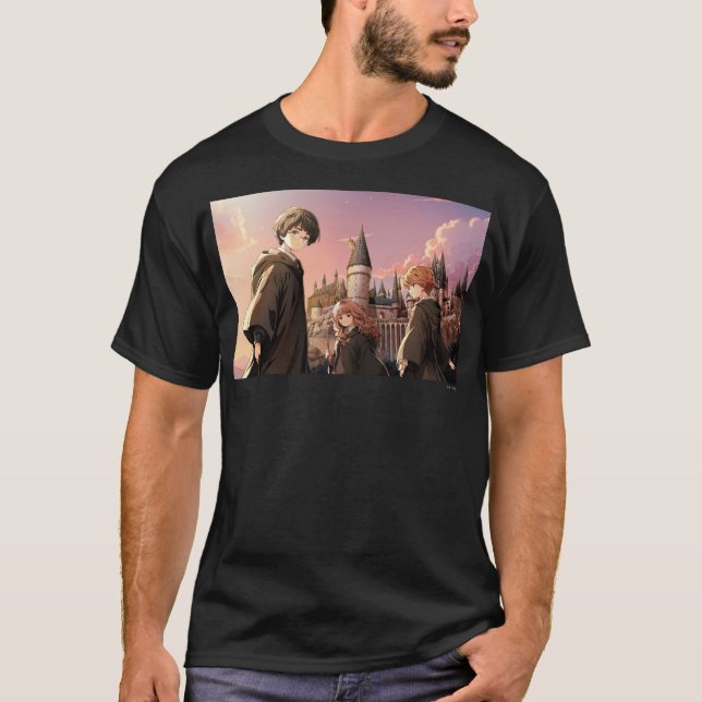 HARRY POTTER™ Hermione & Ron HOGWARTS™ Animescen T Shirt (Framsida)