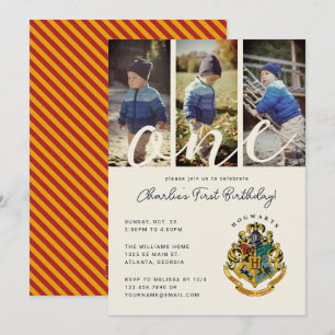 Harry Potter Hogwarts 1-års födelsedagsfoto Inbjudningar