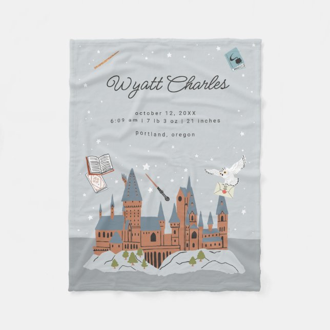Harry Potter Hogwarts Baby Birth Stats Fleecefilt (Framsidan)