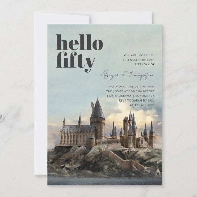 Harry Potter | Hogwarts Castle 50:e födelsedagen Inbjudningar (Framsida)