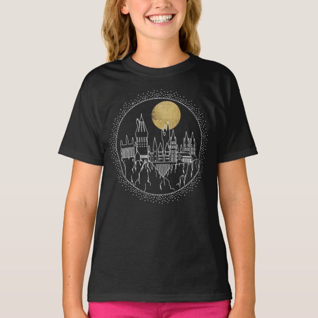 HARRY POTTER™ HOGWARTS™ Castle and Måne T Shirt (Framsida)