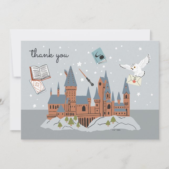 Harry Potter Hogwarts Castle Baby Shower Thank You Tack Kort (Framsida)