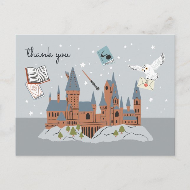 Harry Potter Hogwarts Castle Baby Shower Thank You Vykort (Framsida)