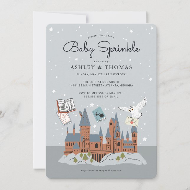 Harry Potter | Hogwarts Castle Baby Sprinkle Inbjudningar (Framsida)