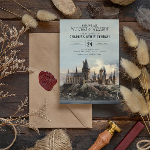 Harry Potter   Hogwarts Castle Birthday Inbjudningar