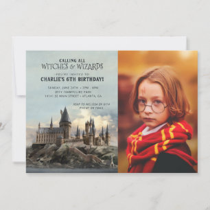 Harry Potter Hogwarts Castle Birthday - Photo Inbjudningar