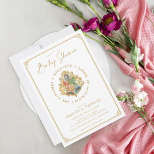 Harry Potter   Hogwarts Crest Baby Shower Inbjudningar