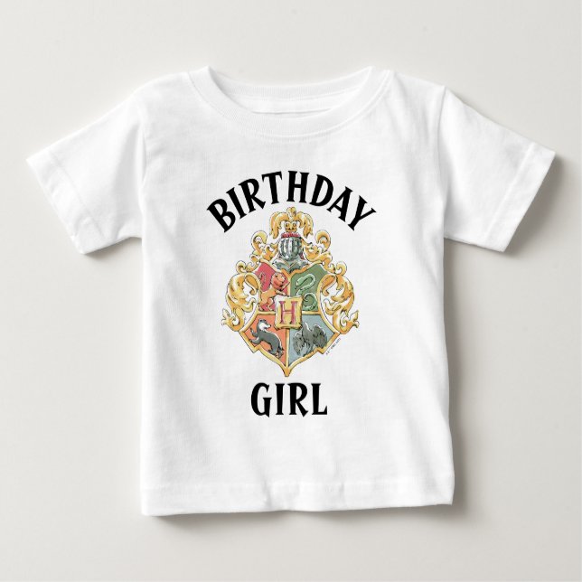 Harry Potter | Hogwarts Crest Birthday Girl T Shirt (Framsida)
