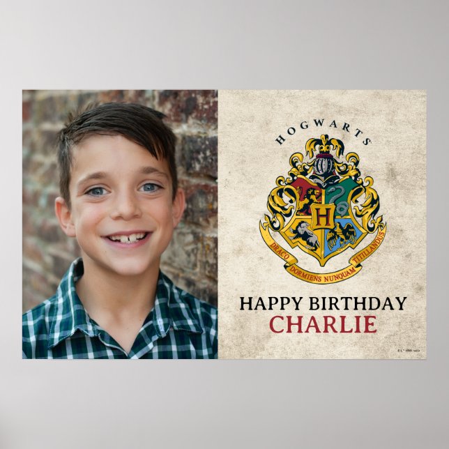 Harry Potter Hogwarts Crest Birthday Poster (Framsidan)