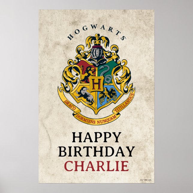 Harry Potter Hogwarts Crest Birthday Poster (Framsidan)