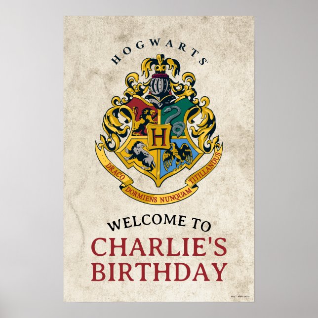 Harry Potter Hogwarts Crest Birthday Poster (Framsidan)