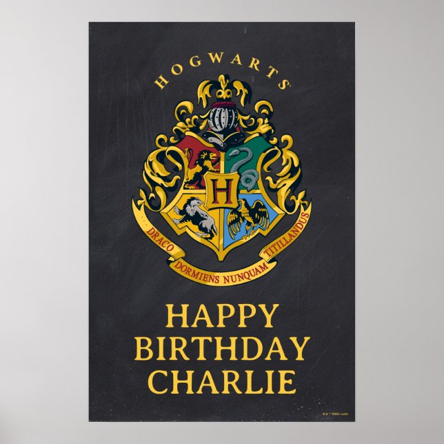Harry Potter Hogwarts Crest Birthday Poster (Framsidan)