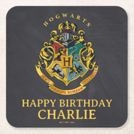 Harry Potter Hogwarts Crest Birthday Underlägg Papper Kvadrat