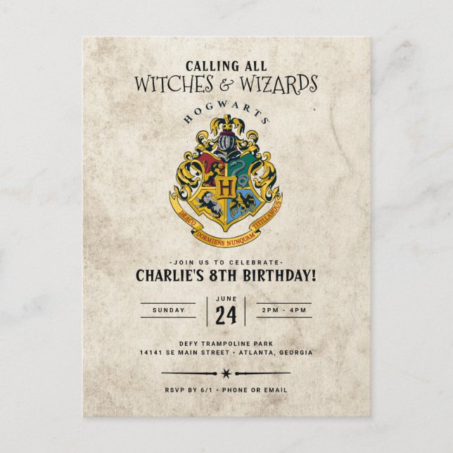 Harry Potter Hogwarts Crest Birthday Vykort (Framsida)