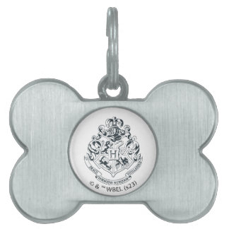 Harry Potter | Hogwarts Crest - Black and White ID-bricka Husdjur