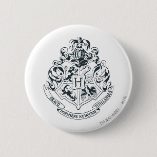 Harry Potter   Hogwarts Crest - Black and White Knapp