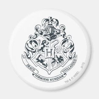Harry Potter | Hogwarts Crest - Black and White Magnet