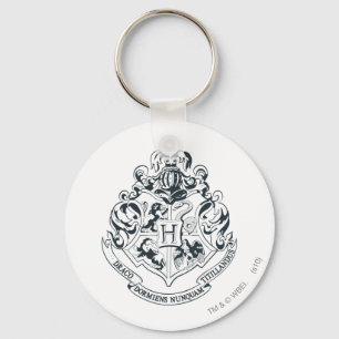 Harry Potter Hogwarts Crest - Black and White Nyckelring