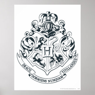 Harry Potter | Hogwarts Crest - Black and White Poster