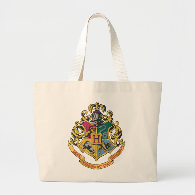 Harry Potter | Hogwarts Crest - Fullt Färg Jumbo Tygkasse (Framsidan)