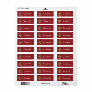 Harry Potter Hogwarts Crest - Fullt Färg Returadress Etikett